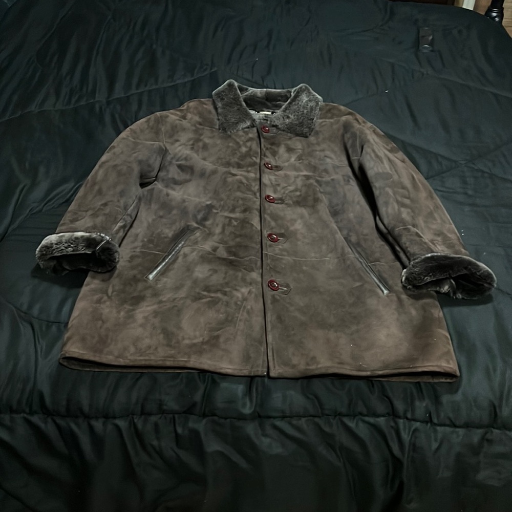 Maximo Luciano suede  fur dress coat xl men